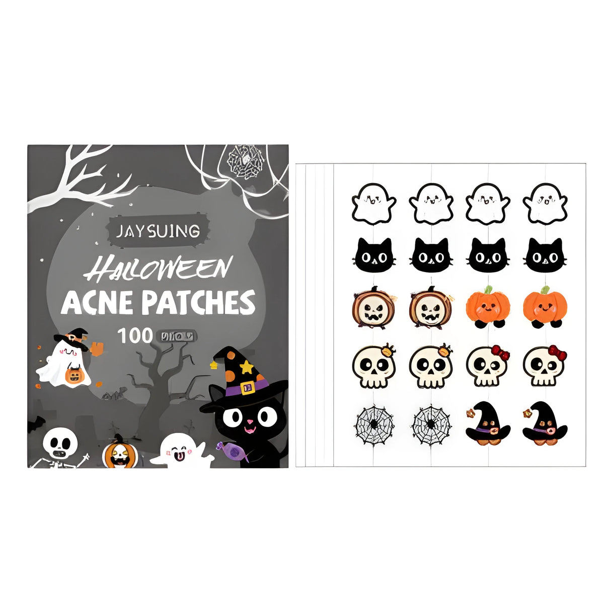 Halloween acne patch pack of 100 with tea tree oil and salicylic acid for spot treatment