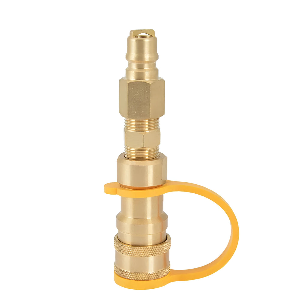 Brass 3/8 inch American standard thread propane gas tank conversion connector and adapter kit.