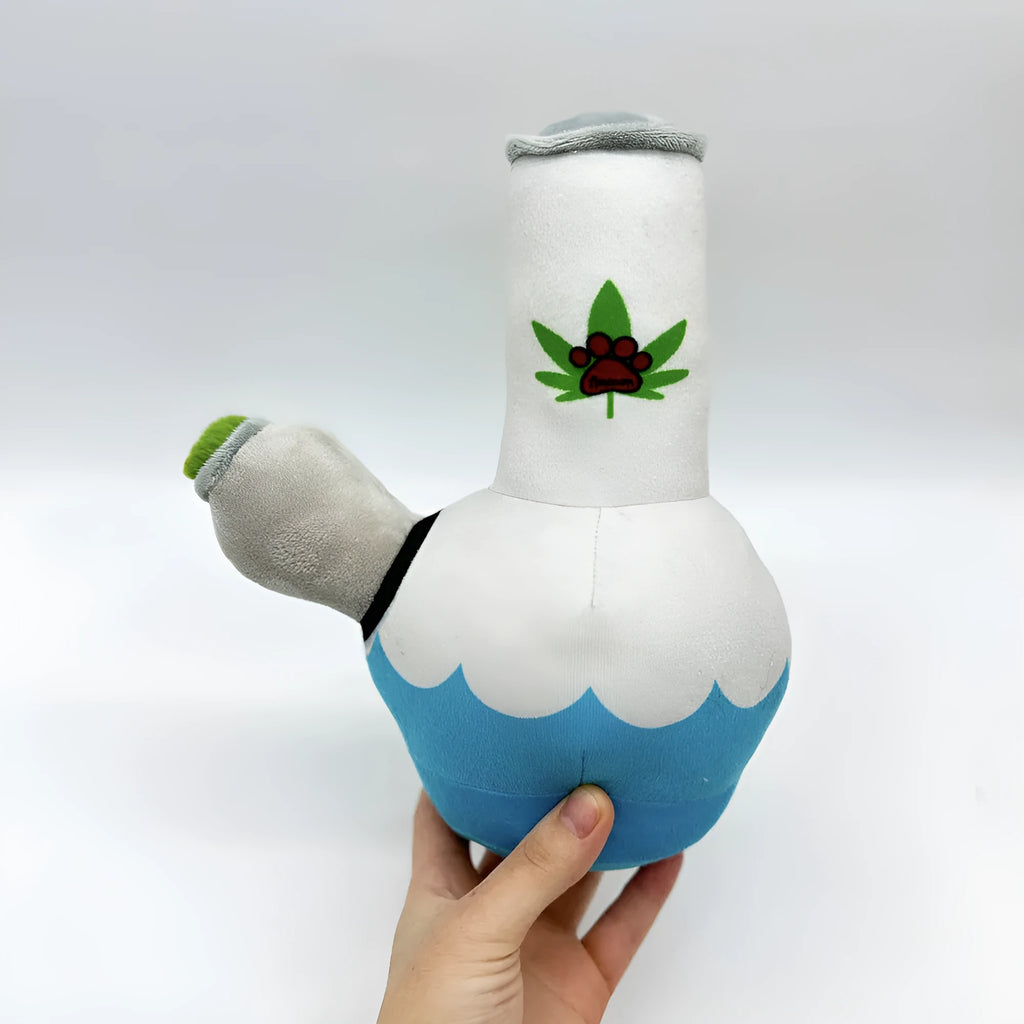 Colourful sounding kettle plush dog toy with picture-style pattern, 24 cm size