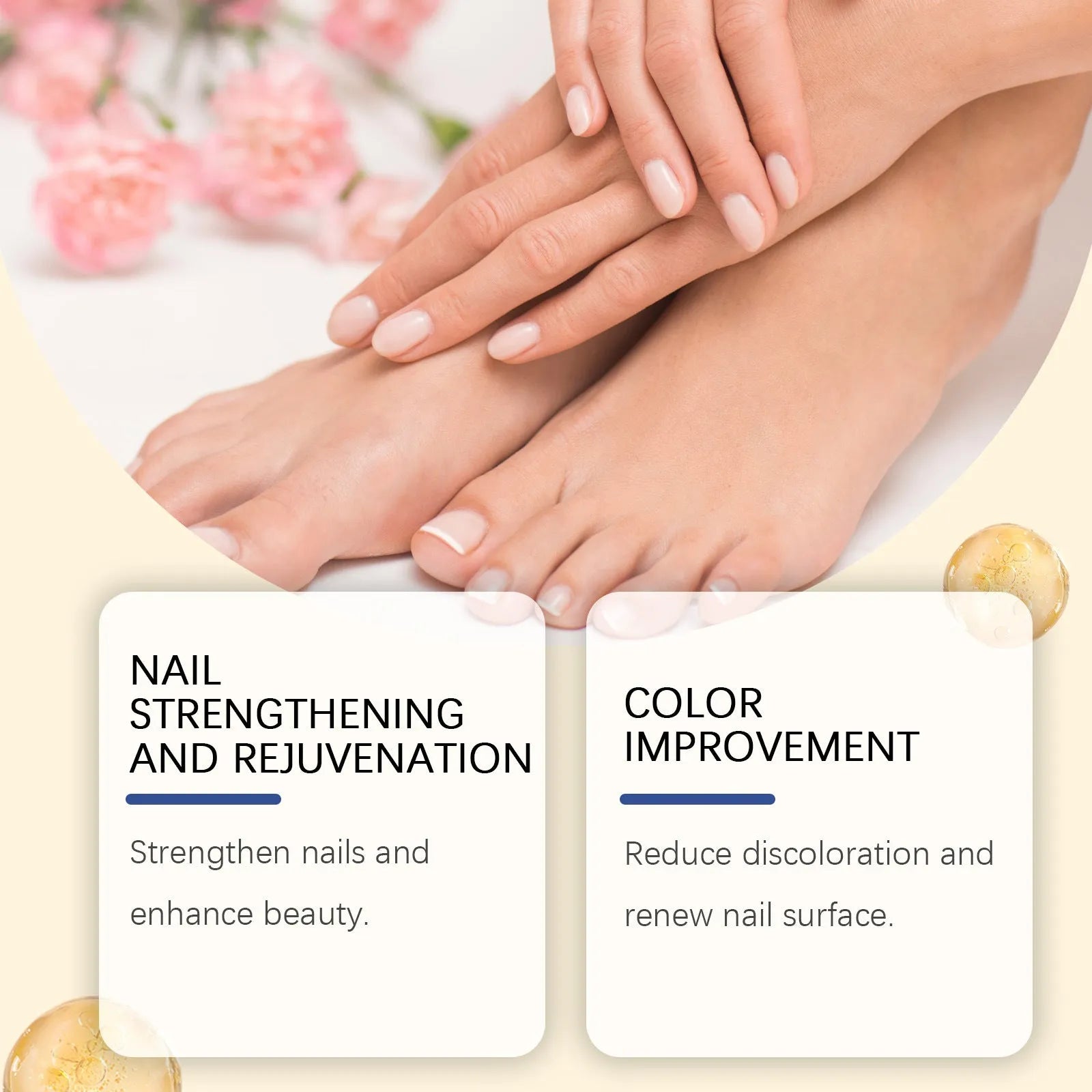 50ml nail care solution bottle with bee venom and peppermint oil active ingredients