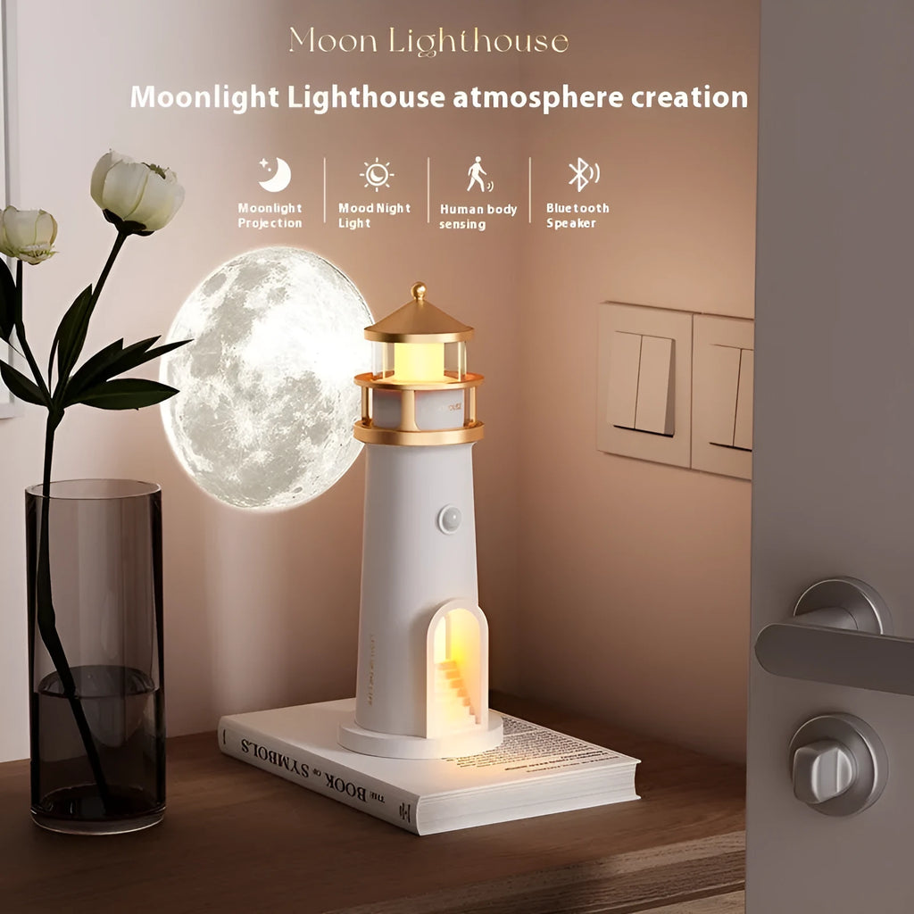 Geometric modern table lamp with human body induction and Bluetooth speaker, measuring 70x72x242mm