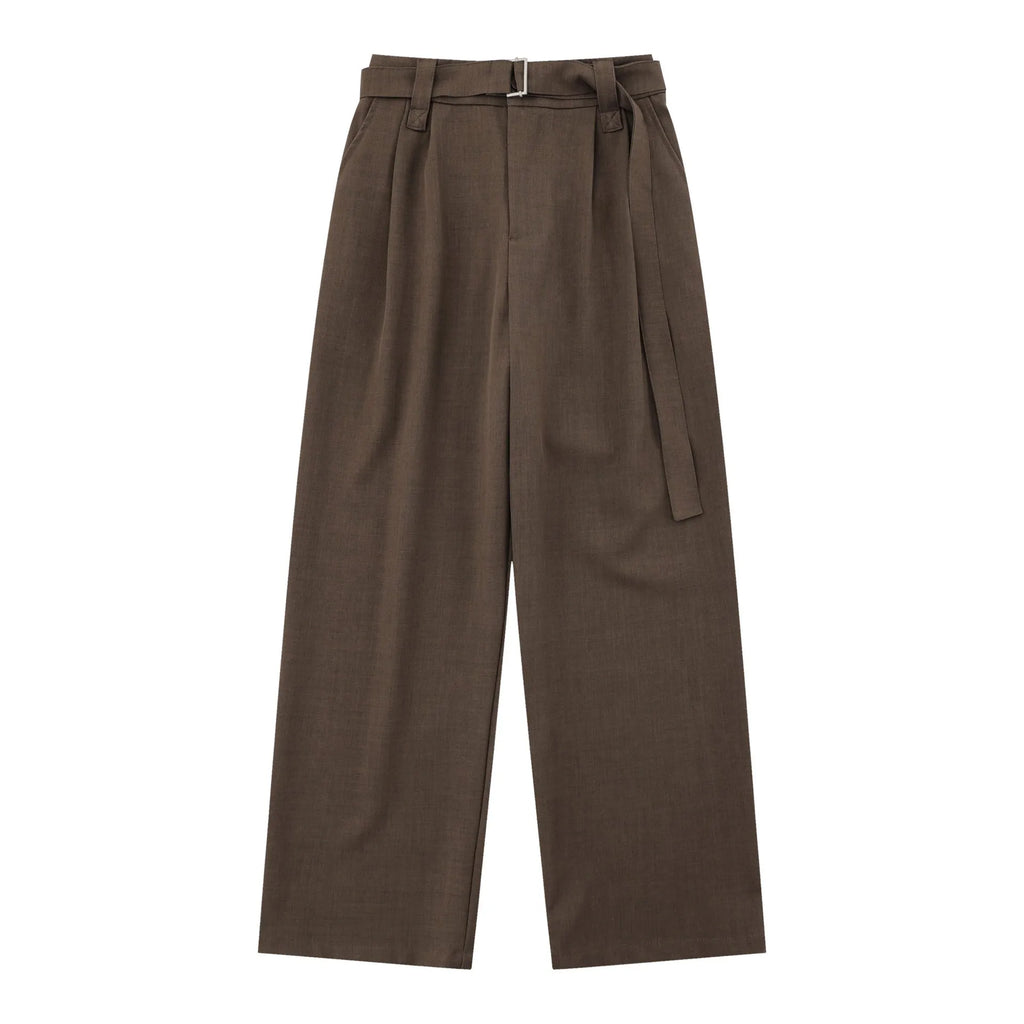 Women's loose high waist wide-legged trousers in black and brown colours
