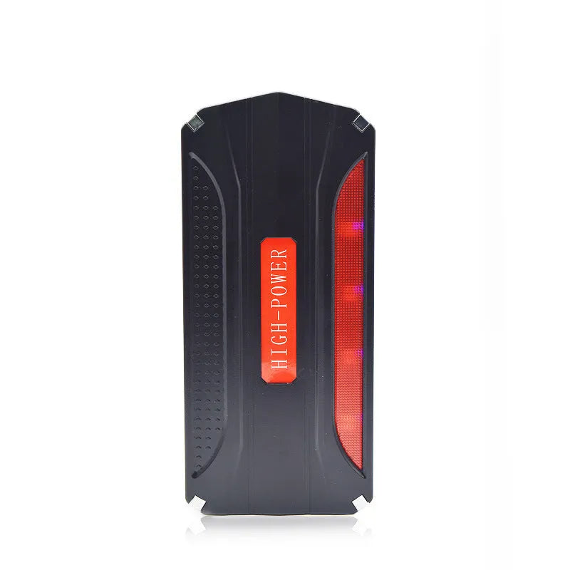Black and red vehicle emergency starting power supply with 7800mAh capacity and protective case