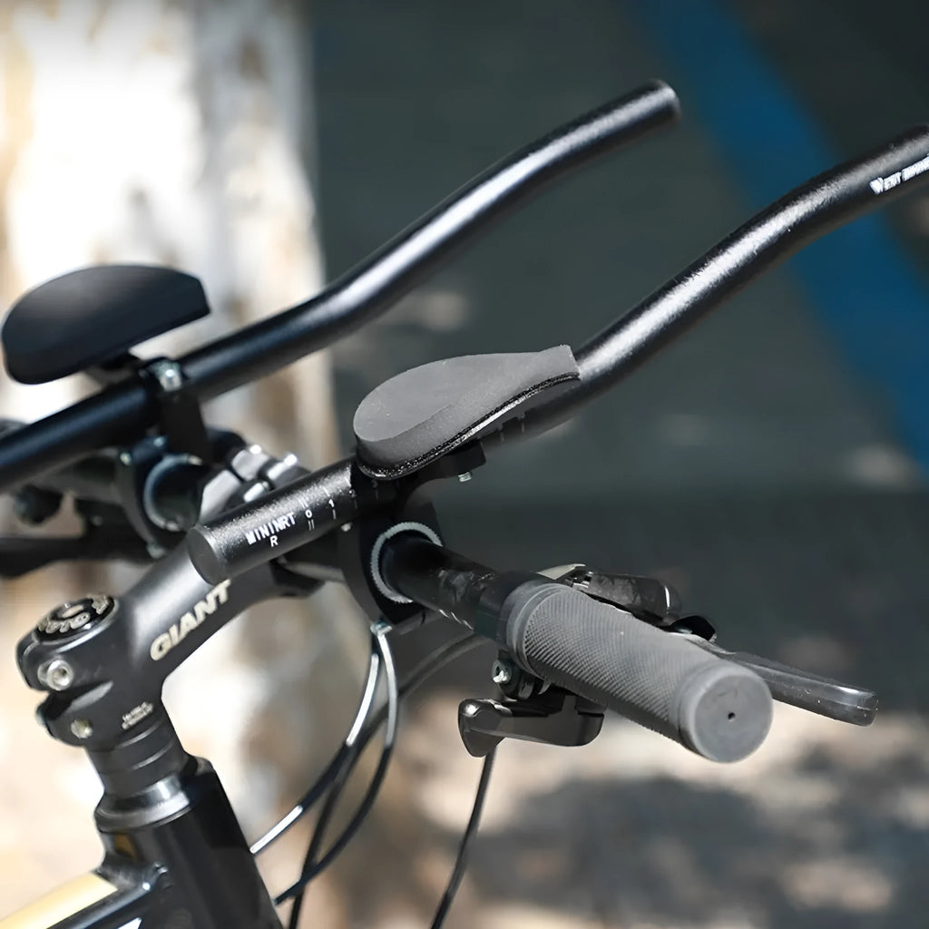 Black aluminium alloy bicycle rest handle for handlebar grip replacement on bike