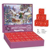 24-grid paper advent calendar puzzle box with colourful illustrations, 70x50 cm, for teenagers