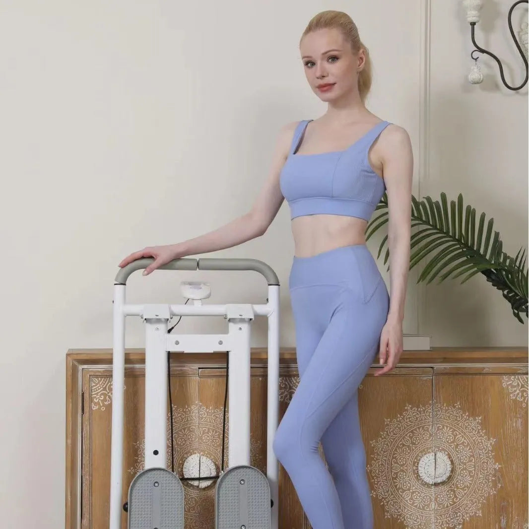 Starlight White foldable multi-function treadmill and indoor climbing frame for home fitness