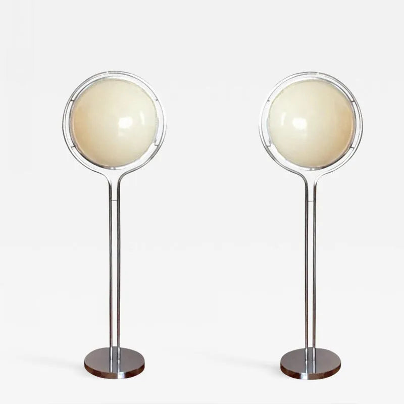 Modern minimalist floor lamp with double head white cover D40cm x H80cm for living room