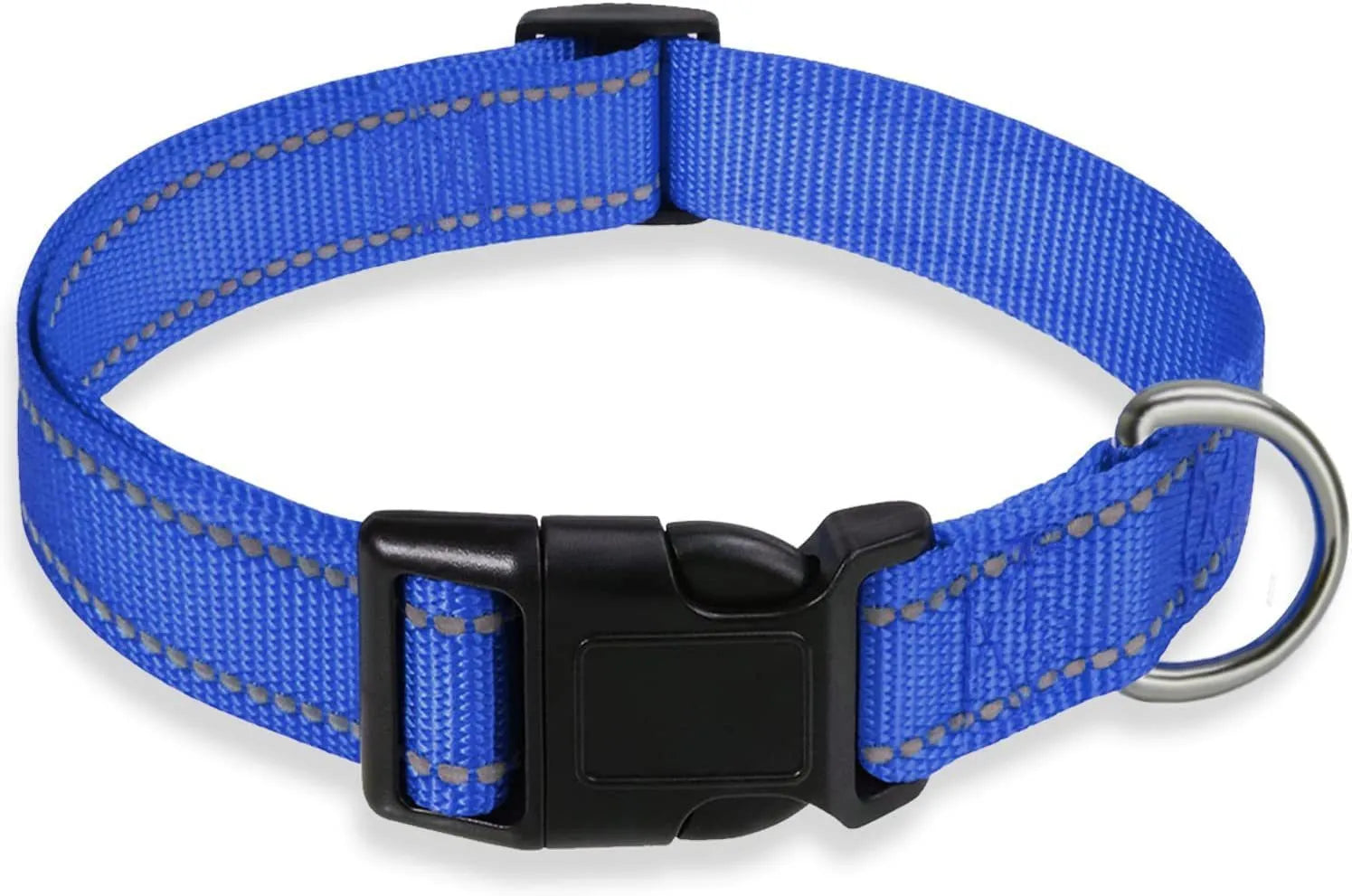 Adjustable chest strap dog collar in nylon material showing colour options