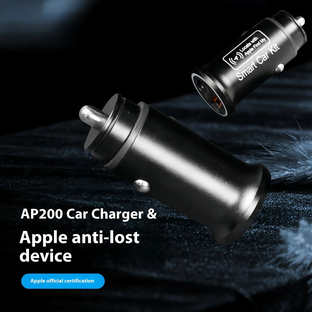 Black GPS car locator tracker device for vehicle security with charging port connection