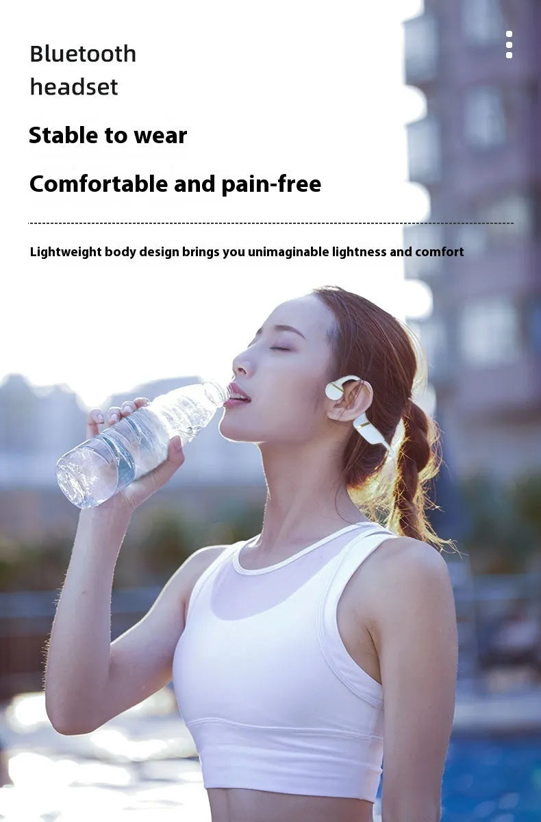 H12 open bone conduction second generation wireless Bluetooth headset sports ear hook black with 32G memory card option