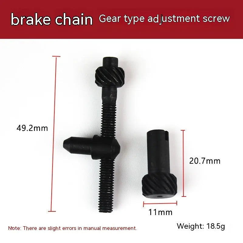 Chainsaw tension adjustment wire set showing multiple nylon thread spools in different diameters from 0.3mm to 1.2mm