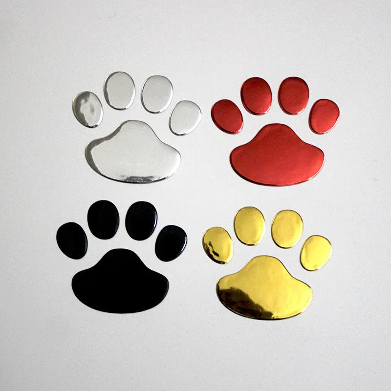 PVC hand-shaped brush design car sticker with dog footprints pattern measuring 7cm length