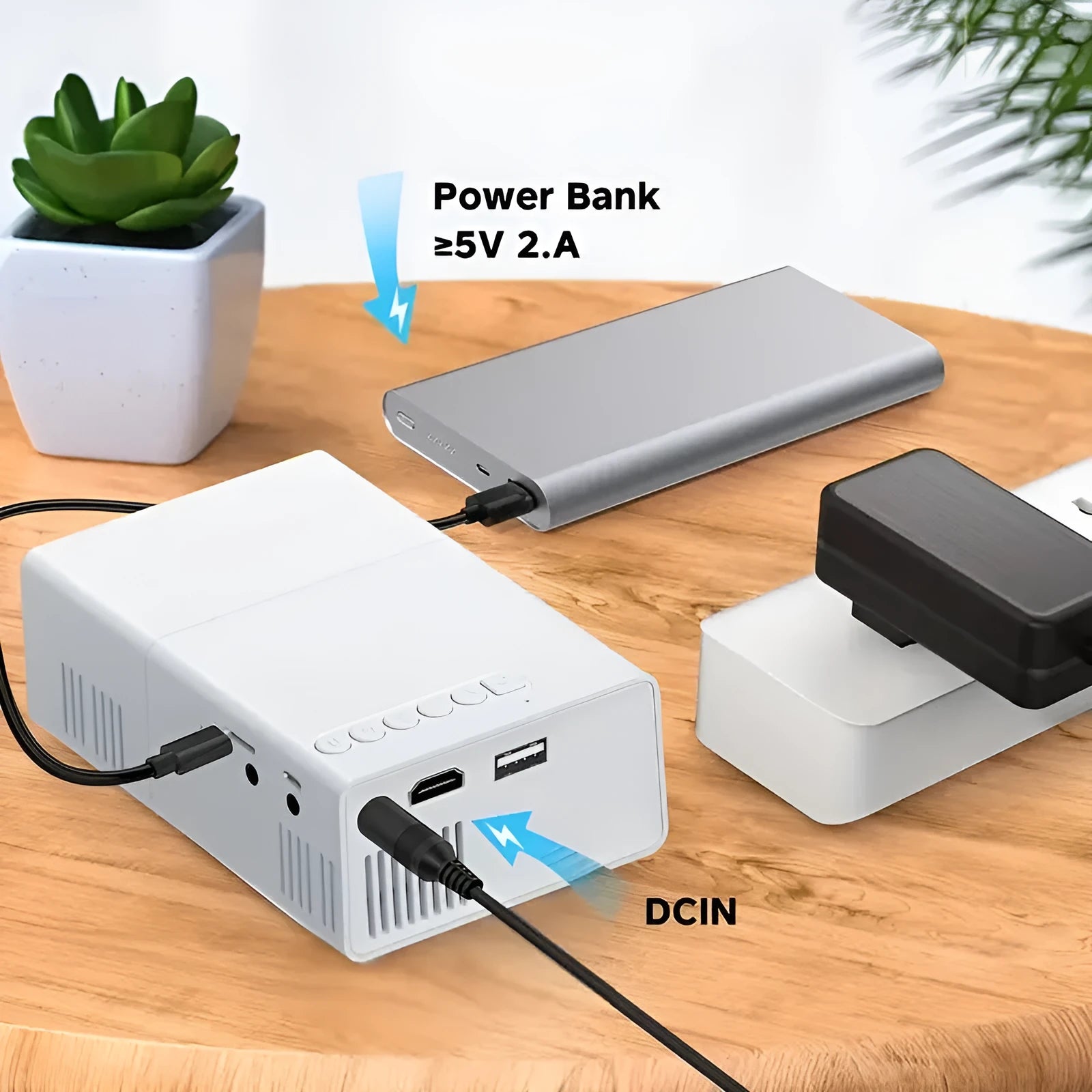 M100 Mini Projector portable home LED unit with remote control in black or white colour