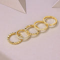 Golden Music wedding ring set with moissanite centre stone on gold-plated S925 silver band in gift box