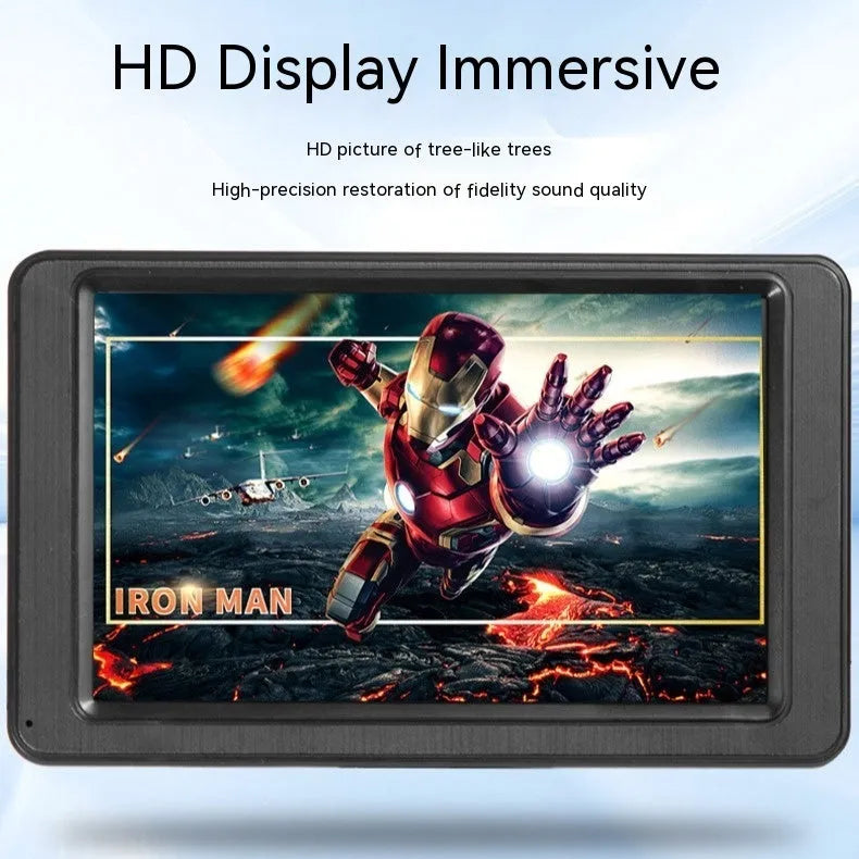 Portable 7-inch vehicle MP5 player with LCD screen and mounting bracket