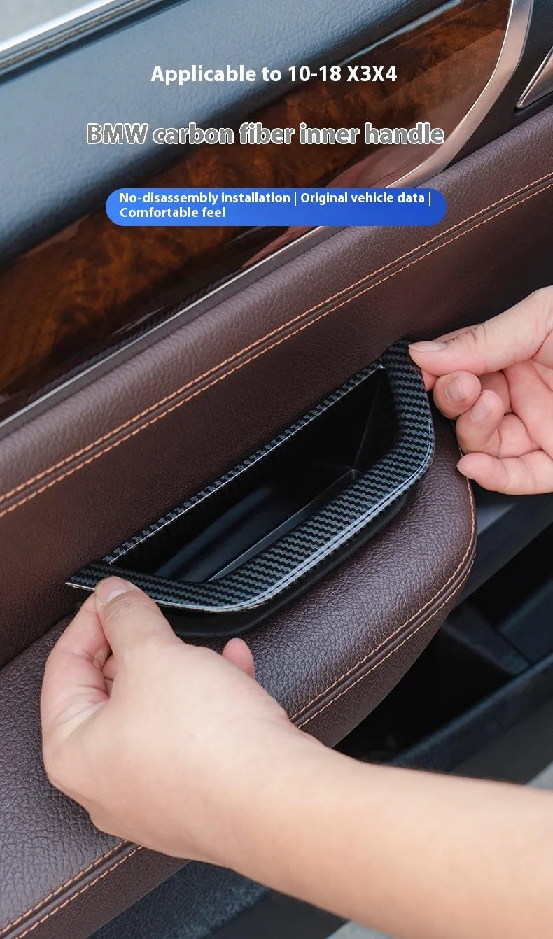 BMW 3 Series detachable inner handle carbon fibre car door handle protective cover in ABS