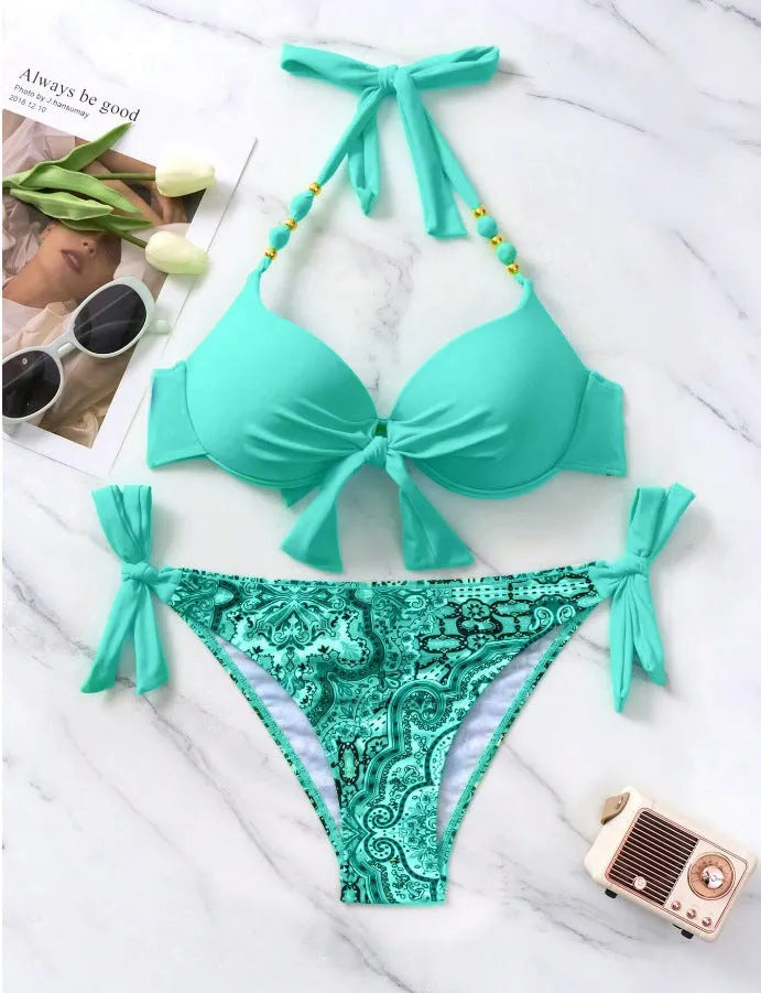 Ladies polyester bikini swimsuit available in multiple colours and sizes