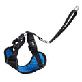 Mesh bumps pet car seat belt chest strap in black and blue for dogs and cats sizes S M L XL