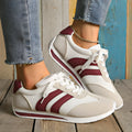 Women's wine red Cortez sneaker with cross-strap detail and breathable mesh upper