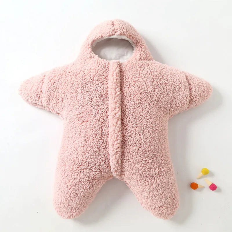 Cashmere baby sleeping bag with cotton interlayer in pink, grey, blue, or khaki for winter outings