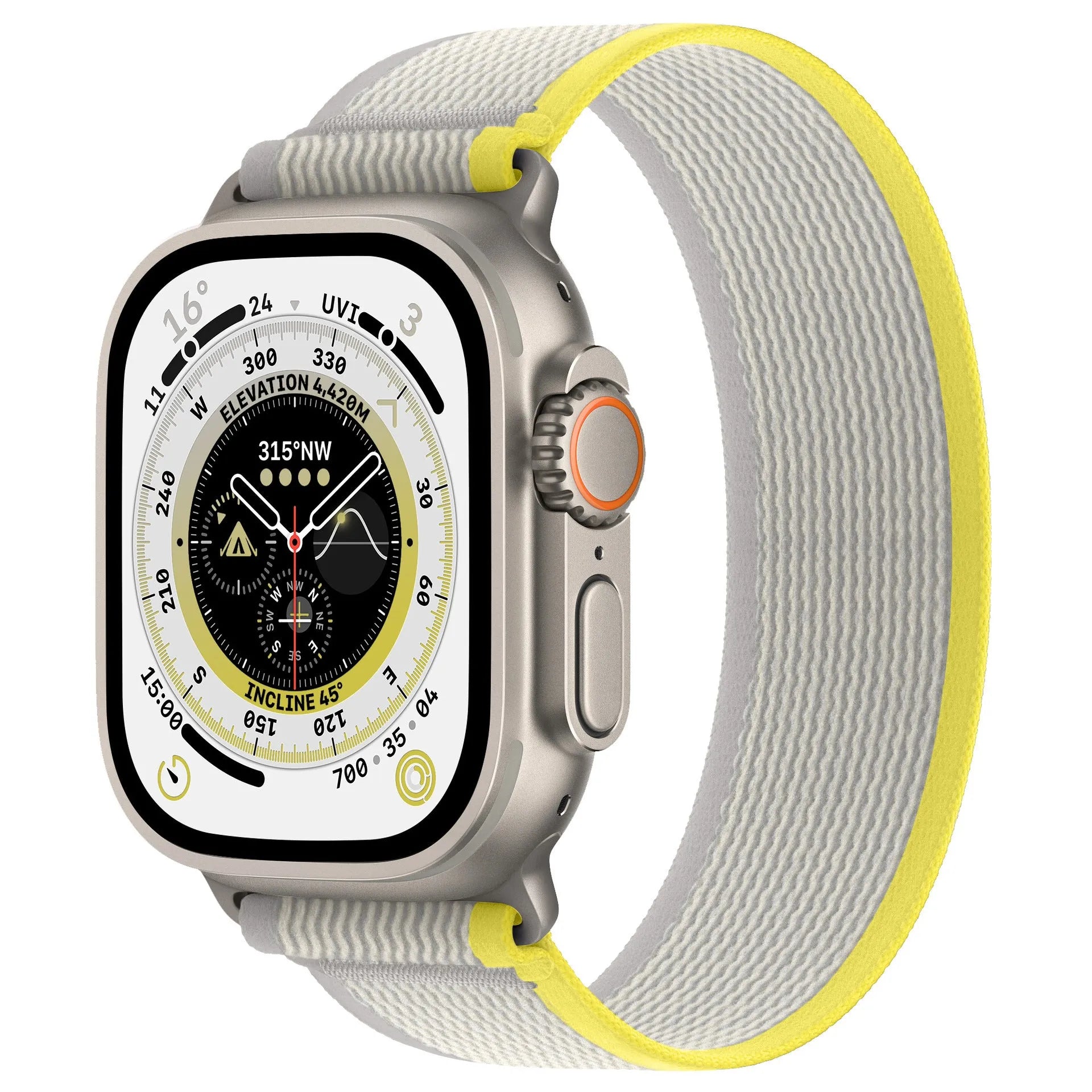Wild diameter single ring integrated loop nylon strap for Apple Watch in multiple colours.