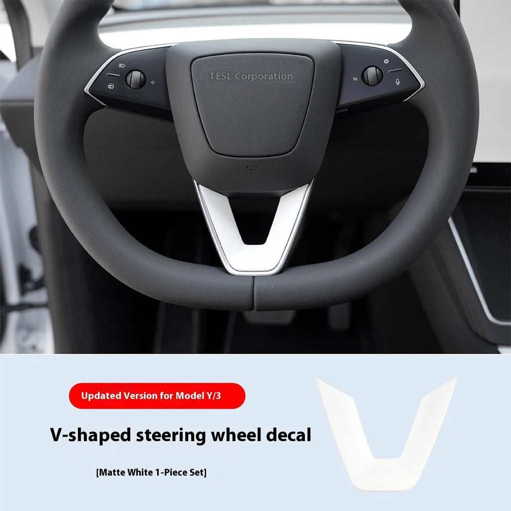 White plastic ABS steering wheel patch for interior protection and renewal