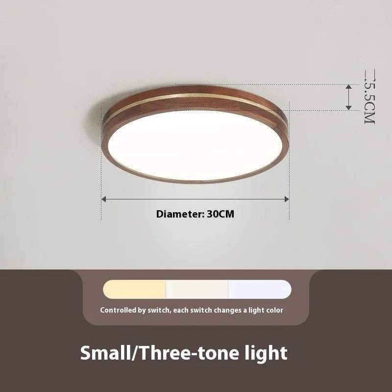 New Chinese style wooden ceiling lamp modern minimalist for living room bedroom 30cm
