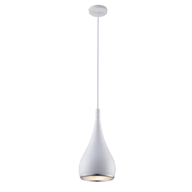 Minimalist iron chandelier pendant light in black finish with three bulb heads.
