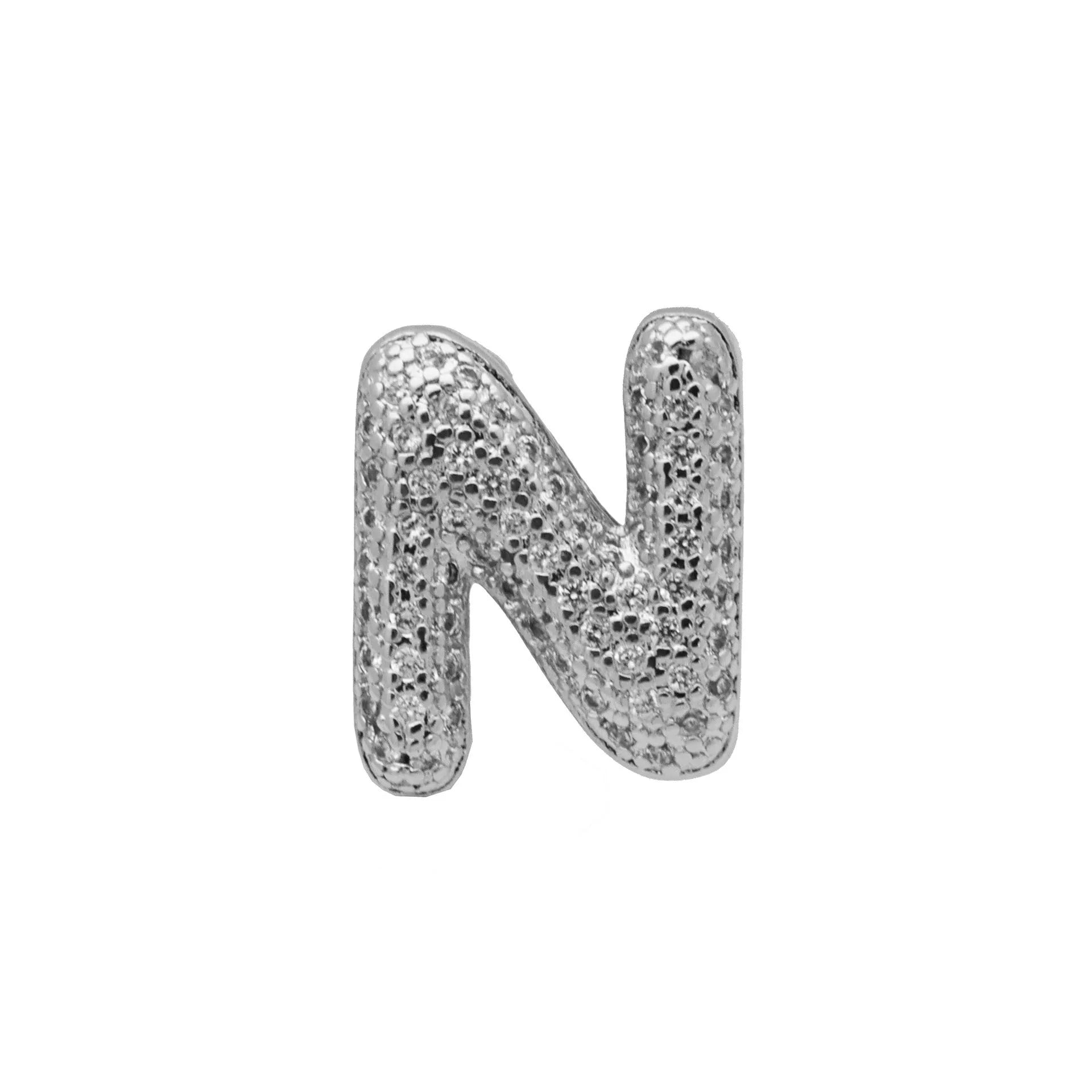 Copper letter bracelet with a single 'A' charm featuring micro inlaid zirconium detail on a gold-finished chain.
