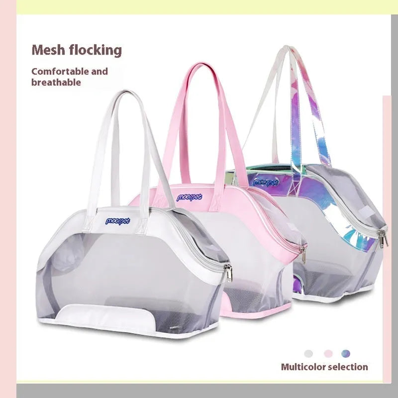 MOORPET leather cat carrier bag in solid colour with 25 litre capacity