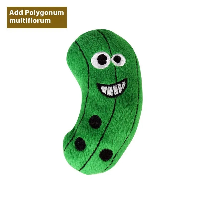 Polygonum multiflorum catnip plush chew toy in food shapes for cats