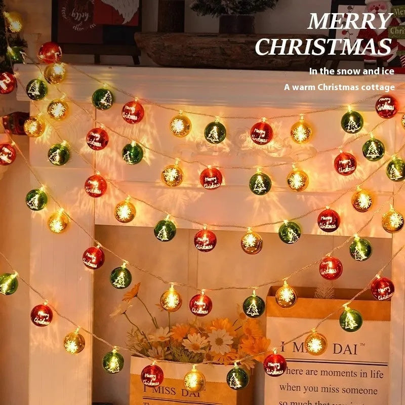 XINGX heart-shaped electroplated ball Christmas tree pendant lights in metallic colours