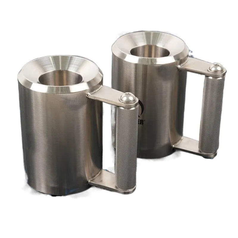 Silver stainless steel dumbbell cup weight plate weighing 8kg for home gym use