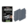 Pack of 12 car scratch remover cloths made from chemical fibre, each measuring 20x10cm