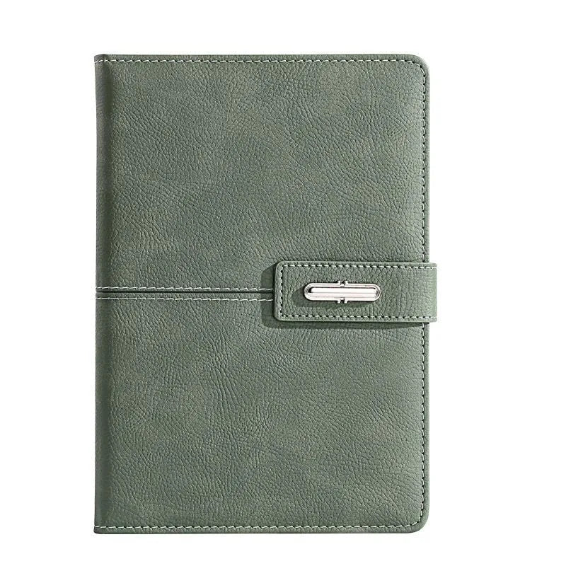 A5 notebook with PU leather cover in various colour options including black, red, green, blue, and orange