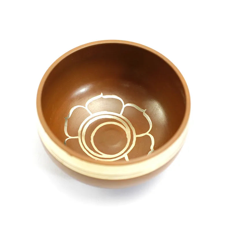 Handmade colourful Himalayan singing bowl for yoga meditation and sound therapy