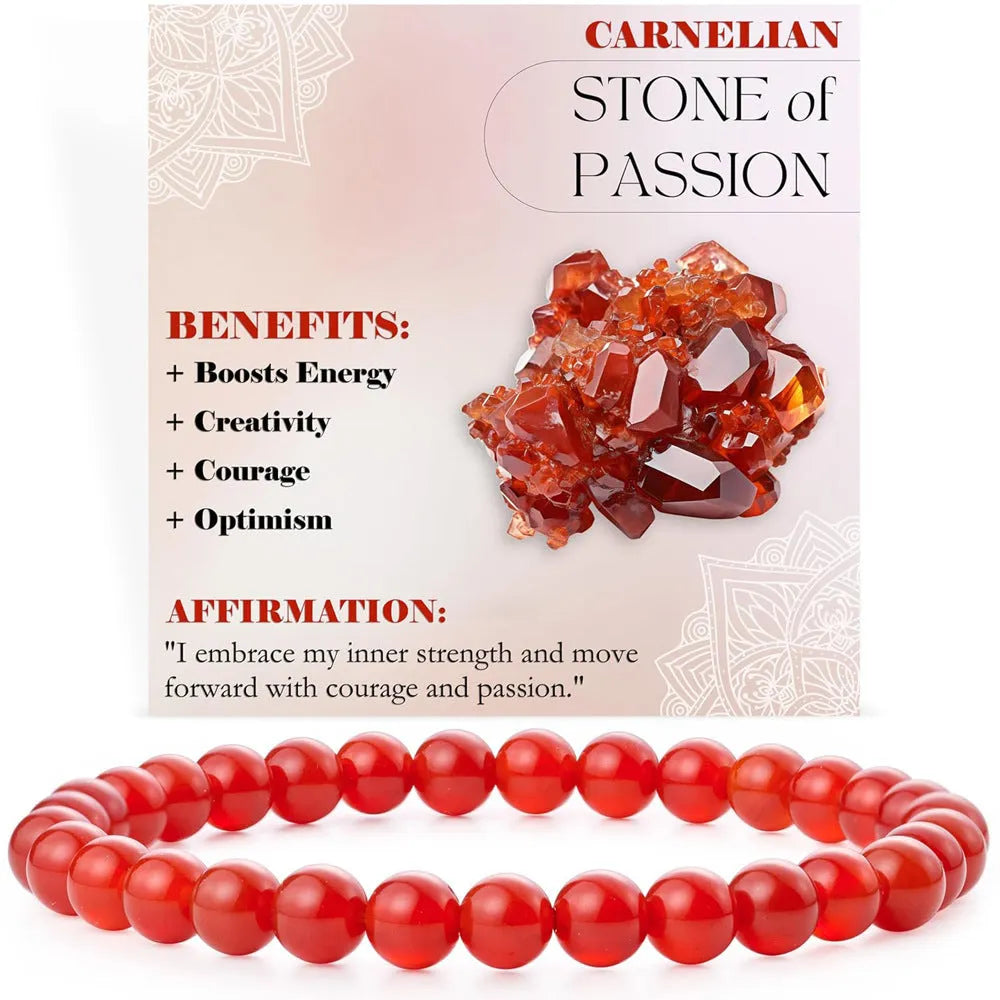 Handmade geometric bracelet with 6mm natural agate beads on an adjustable strap.