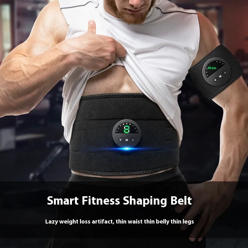 Sweat waist and abdomen fitness belt with display screen style and USB cable