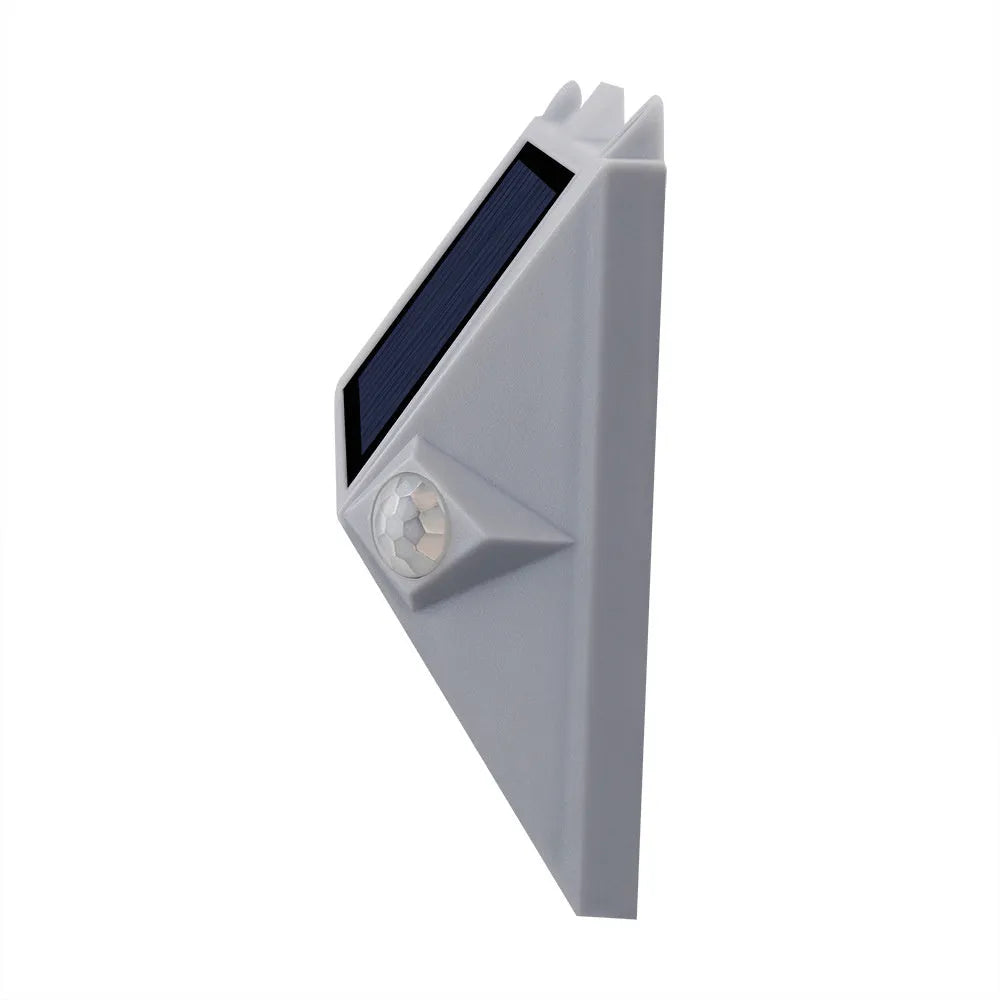 Solar outdoor human body induction step light with abstract design for pathway and stair illumination