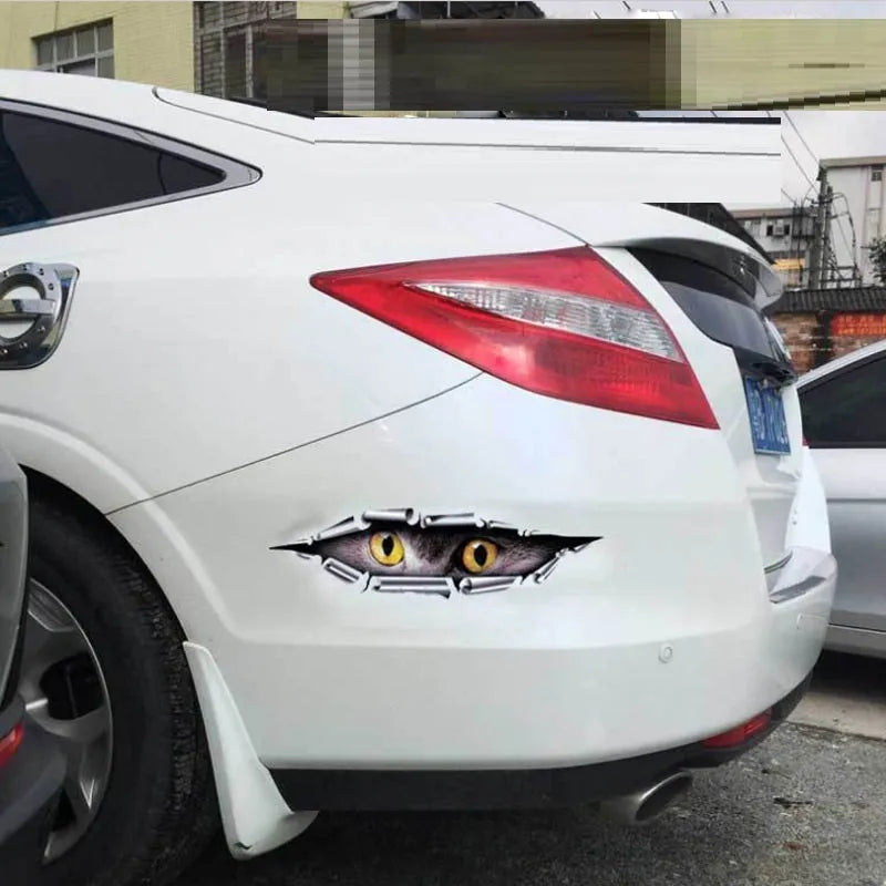 New Tiger Eye Eagle Eye peeping bumper stickers car door decoration 3D sticker HD transparent PVC adhesive 10x35cm length 35cm