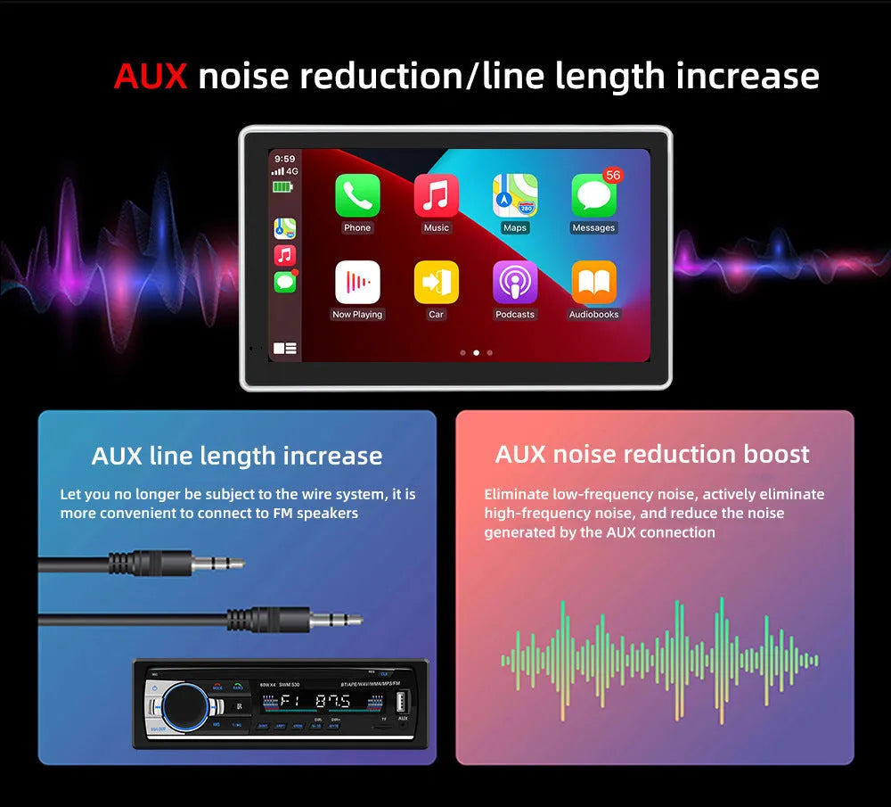 7-inch wireless carplay projection camera with 170° wide angle lens and touch screen on car dashboard