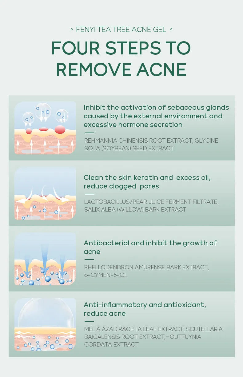 20g moisturising skin care product tube with acne medicine tea tree oil and aloe extract