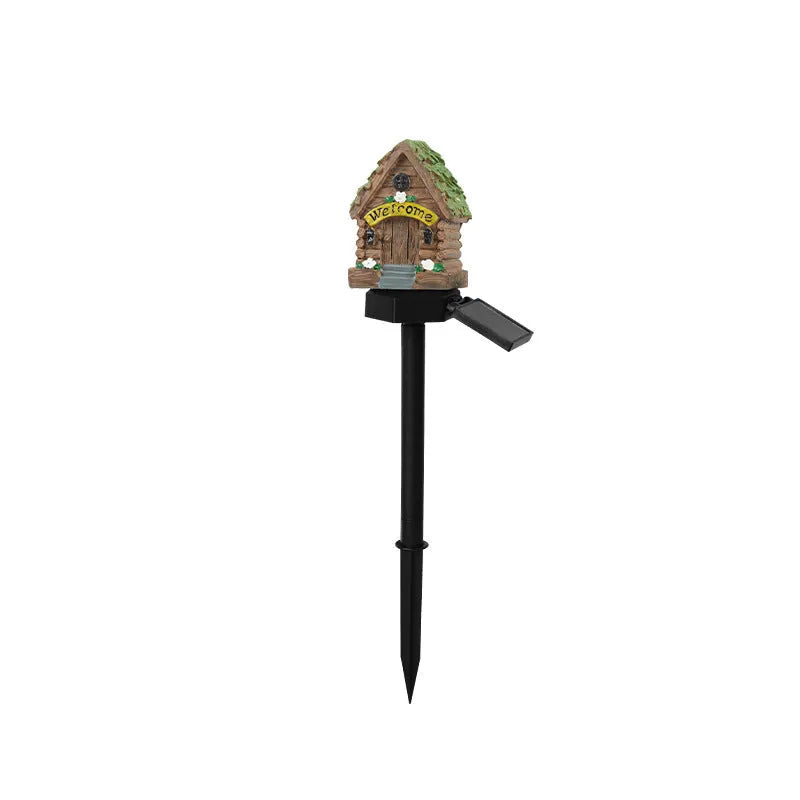 Outdoor waterproof flower-shaped solar LED light for garden resin houses with IP55 rating