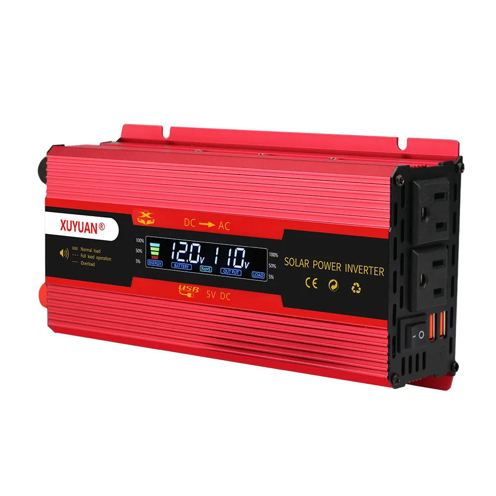 4000W vehicle-mounted inverter 12V24V to 110V solar energy power converter black and red options
