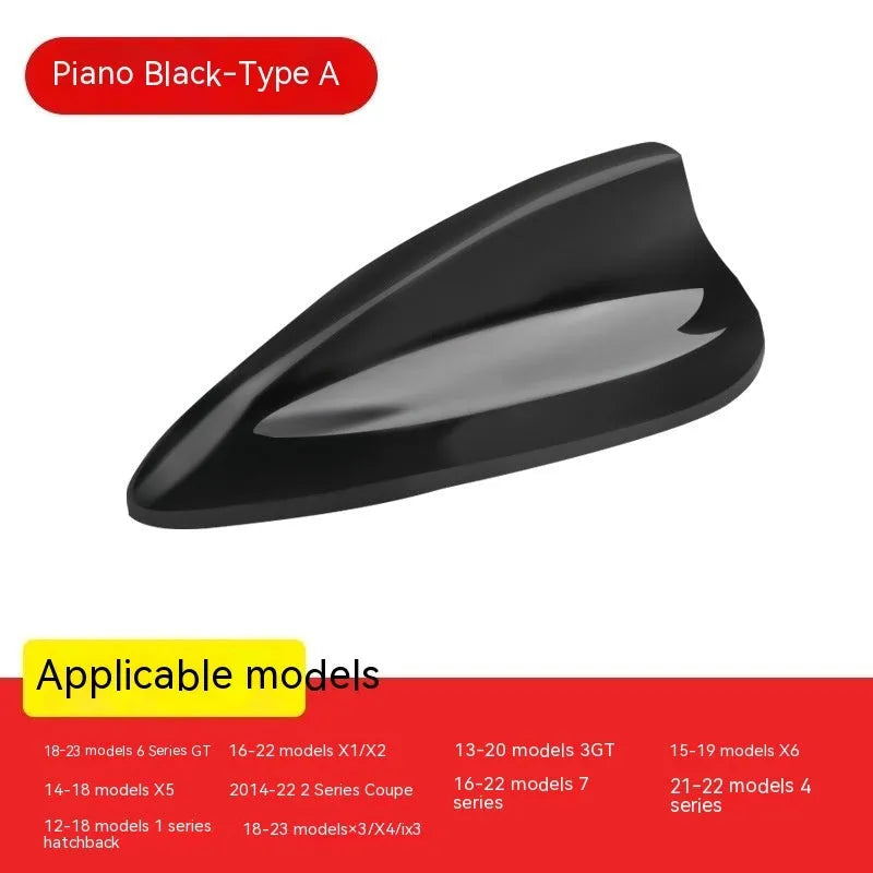BMW shark fin antenna cover replacement in carbon fibre and piano black finishes