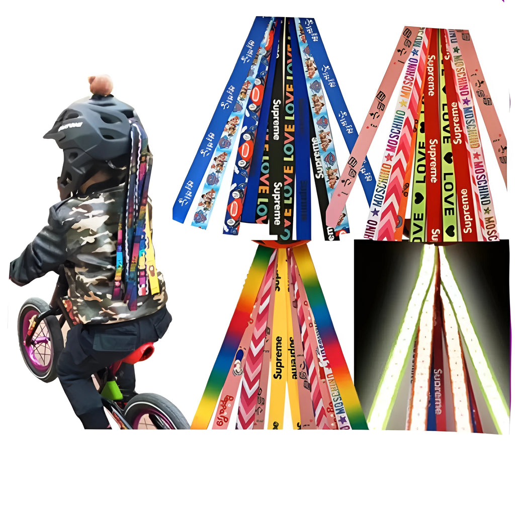 Children's helmet decorative streamers in multiple colours for skating and ski safety gear