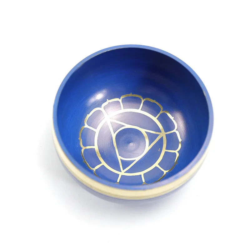 Handmade colourful Himalayan singing bowl for yoga meditation and sound therapy