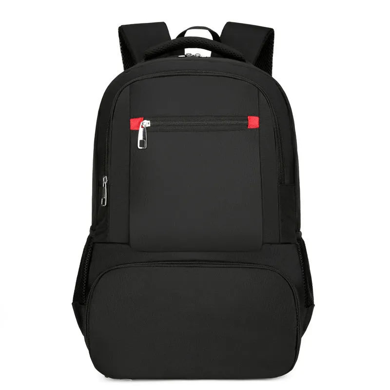 Oxford cloth insulated backpack with curved shoulder straps shown in light grey colour with dry-wet separation compartments visible