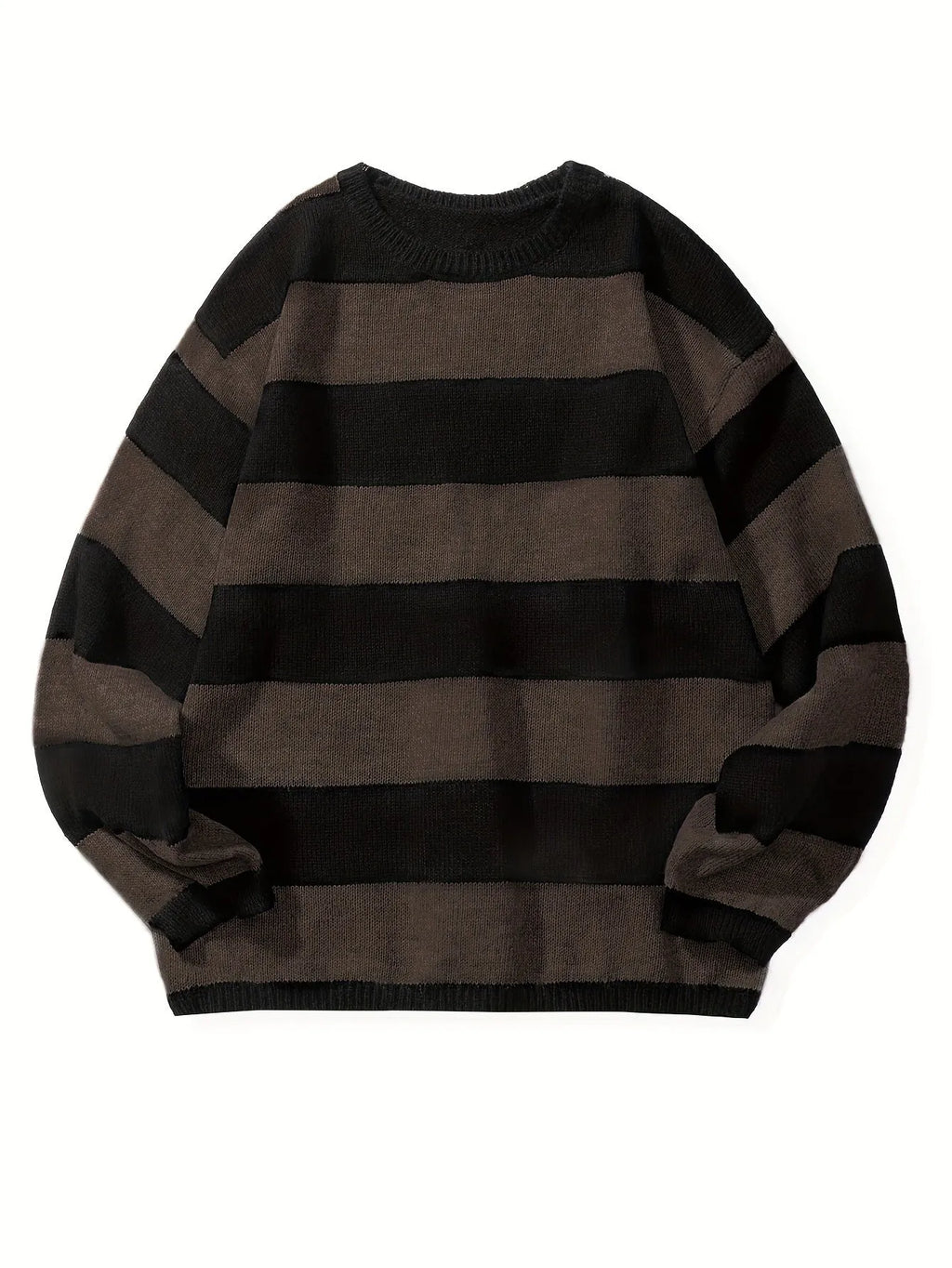 Loose American retro wool sweater pullover in wine red, standard woolen yarn, long sleeves, autumn casual wear