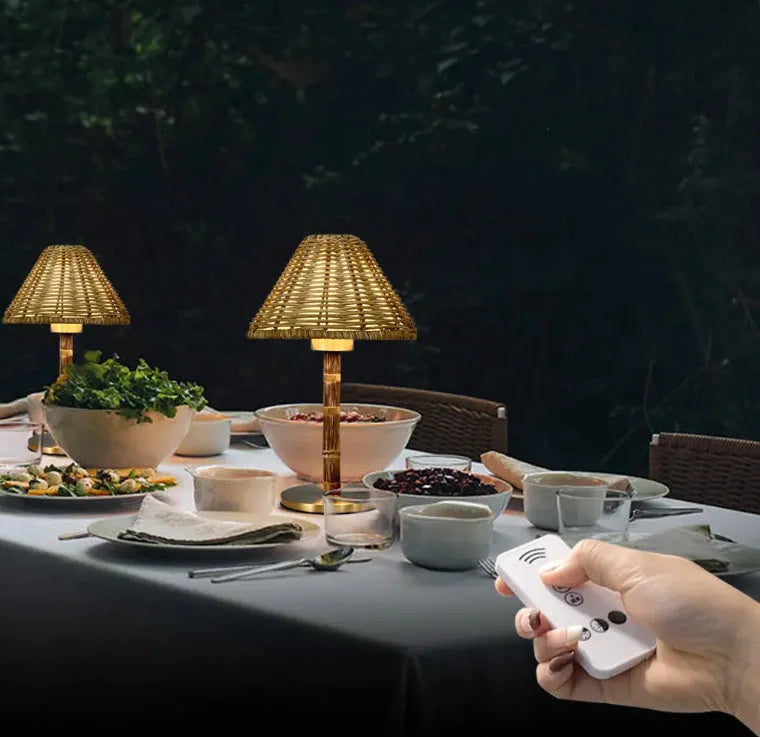 Gold alloy LED desk lamp with 3W warm white light, Type-C charging port visible on base